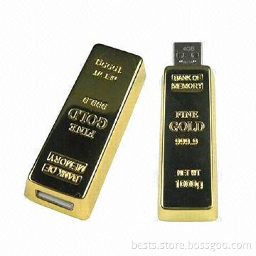 USB Flash Drives, Golden Design, Suitable for Promotional Purpose, High Transfer Speed